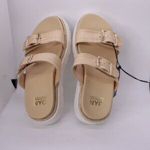 Madden NYC Sandals sz 11 footbed Cushion Contour Footbed two strap beige nwb